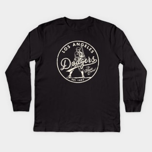 Old Style Dodgers 1 by Buck Tee Kids Long Sleeve T-Shirt